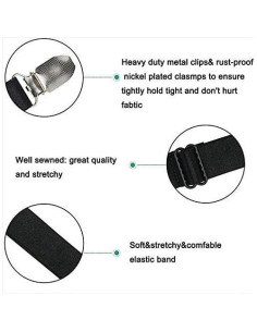 Clips de Medias Elásticas Ajustables WILLWIN - 8 Piezas Negras 2