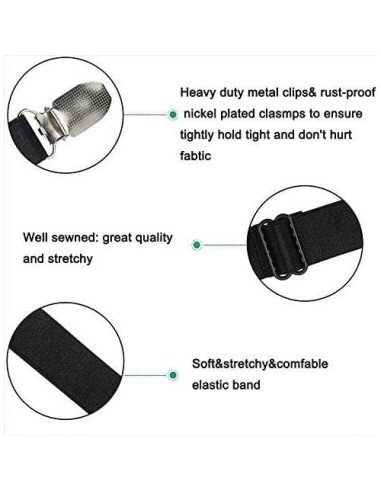 Clips de Medias Elásticas Ajustables WILLWIN - 8 Piezas Negras