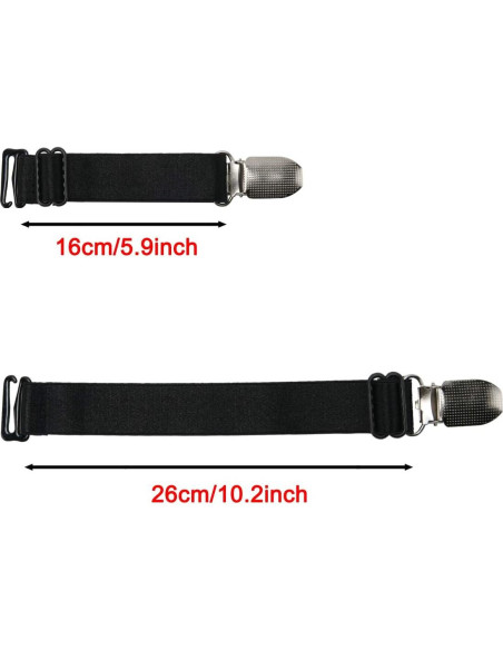 Clips de Medias Elásticas Ajustables WILLWIN - 8 Piezas Negras