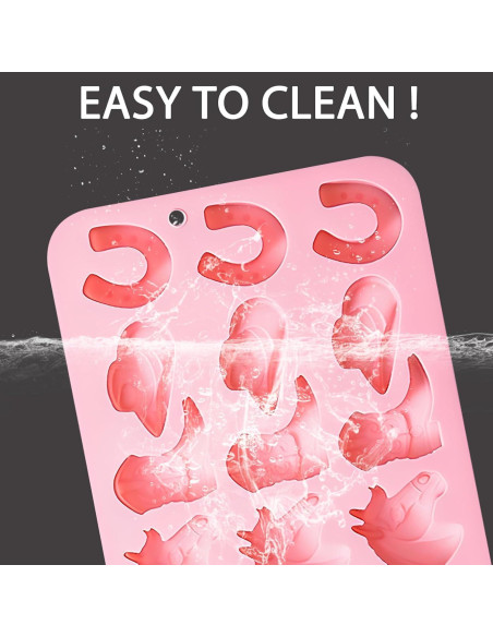 Molde de Hielo Cowboy Fchil QY207, Set de 2 Silicona Rosa