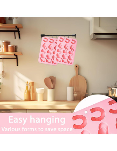 Molde de Hielo Cowboy Fchil QY207, Set de 2 Silicona Rosa