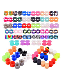 100 Tapones de Silicona Coloridos para Orejas 2g-20mm