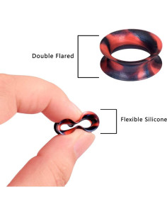 100 Tapones de Silicona Coloridos para Orejas 2g-20mm 2