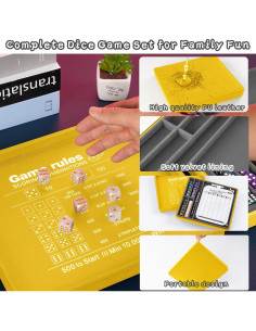 Bandeja de Dados Farkle AUSIIBTO con Estuche y 24 Dados 2