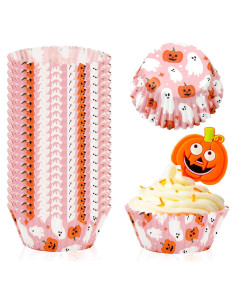 Forros de Cupcake Halloween 300 Pcs Whaline Rosados