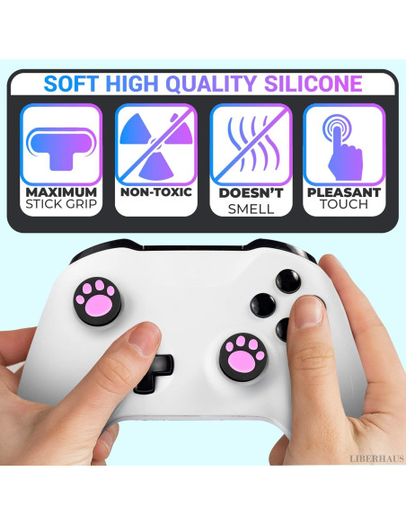 Garras de Gato Rosa LIBERHAUS para Joystick PS5 y PS4