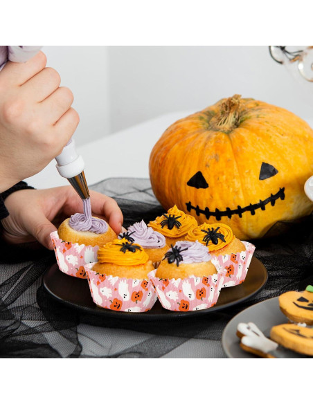 Forros de Cupcake Halloween 300 Pcs Whaline Rosados