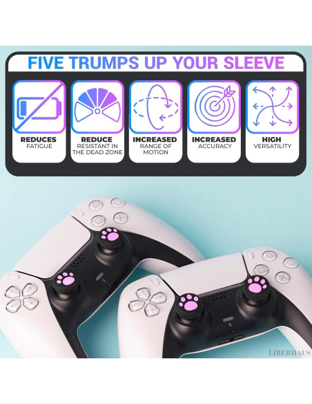 Garras de Gato Rosa LIBERHAUS para Joystick PS5 y PS4