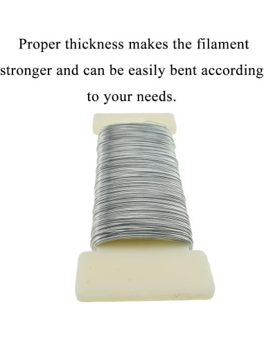 Alambre Floral HAHIYO 26 Gauge Plateado 35 Metros para Manualidades