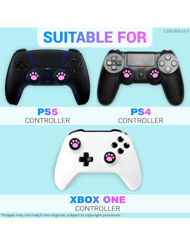 Garras de Gato Rosa LIBERHAUS para Joystick PS5 y PS4