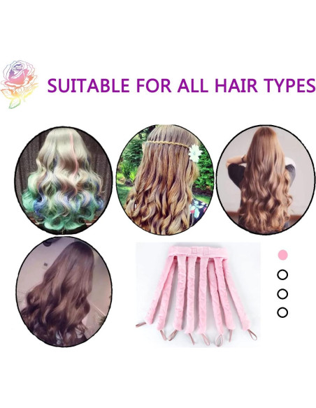 Varilla de Rizado Sin Calor Tirdkid Rosa 2025 Ajustable