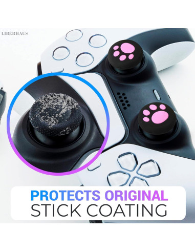 Garras de Gato Rosa LIBERHAUS para Joystick PS5 y PS4