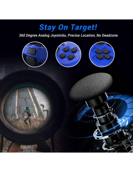 Controlador Inalámbrico OKHAHA para PS3 Doble Shock 3 Azul y Rojo