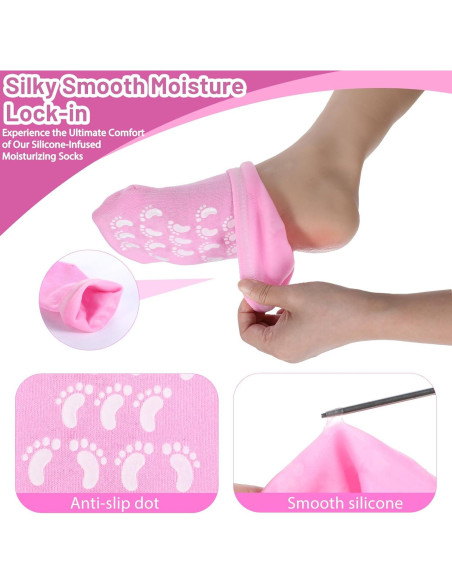 Calcetines Hidratantes de Gel Hpmjz para Pies Secos - Rosa