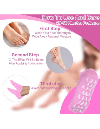 Calcetines Hidratantes de Gel Hpmjz para Pies Secos - Rosa