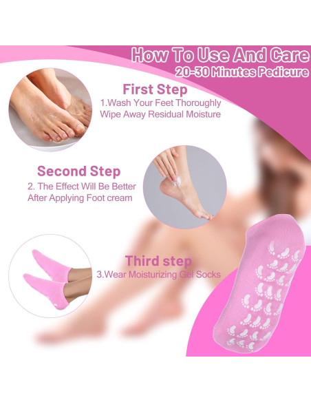Calcetines Hidratantes de Gel Hpmjz para Pies Secos - Rosa