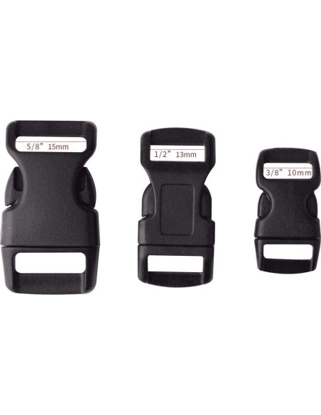 Hebillas de liberación lateral Perla Dorada - 60 piezas 3/8, 1/2 y 5/8"