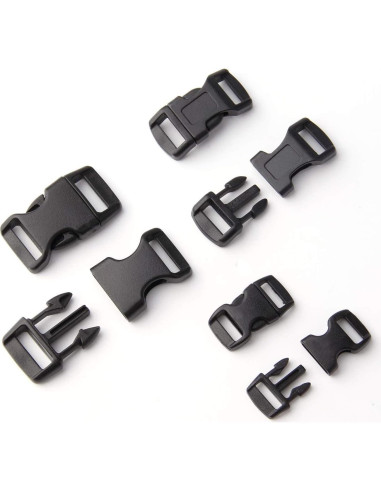 Hebillas de liberación lateral Perla Dorada - 60 piezas 3/8, 1/2 y 5/8"