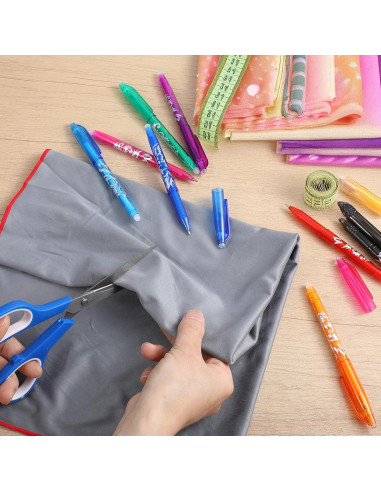 12 Bolígrafos Borrables por Calor Hpmjz para Tela 0.5mm