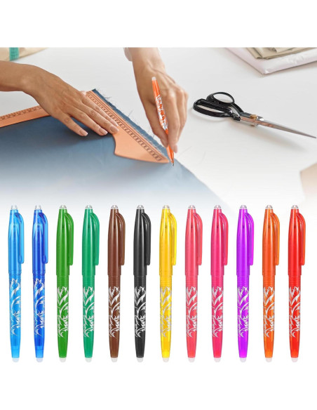 12 Bolígrafos Borrables por Calor Hpmjz para Tela 0.5mm
