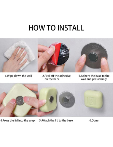 Soporte de Jabón Magnético PIGIAOKA 2 Piezas Acero Inoxidable