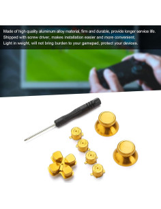 Juego de botones PS4 Aluminio Dorado + Palancas Analógicas 2
