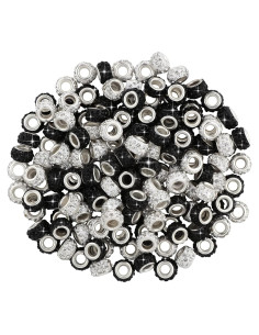 Hicarer 200 Perlas de Cristal Rhinestone 11mm DIY Negro Blanco