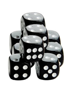 100 Piezas Dados Cubo Plástico Sin Agujero 14mm Negro