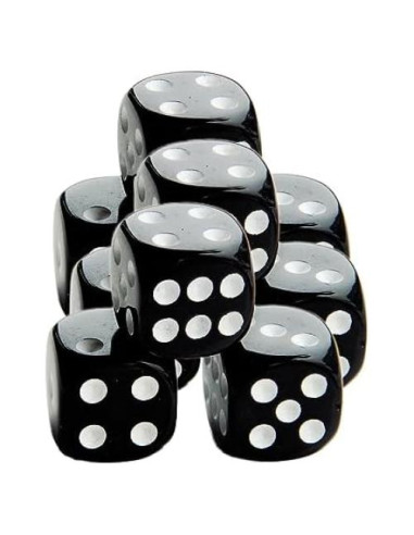 100 Piezas Dados Cubo Plástico Sin Agujero 14mm Negro