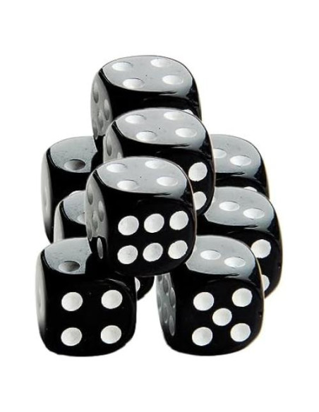 100 Piezas Dados Cubo Plástico Sin Agujero 14mm Negro