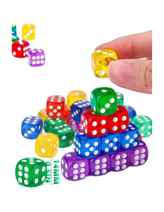 100 Piezas Dados Cubo Plástico Sin Agujero 14mm Negro 2