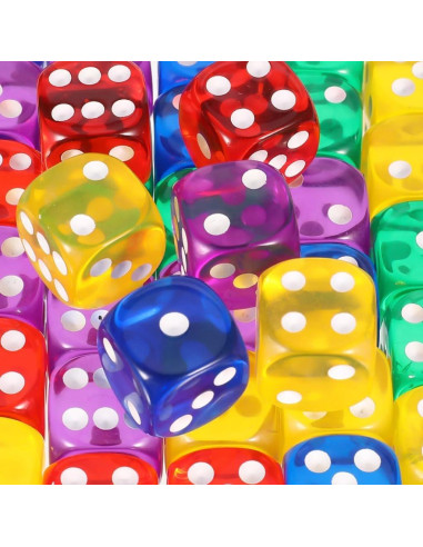 100 Piezas Dados Cubo Plástico Sin Agujero 14mm Negro