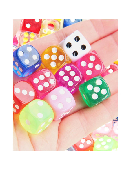 100 Piezas Dados Cubo Plástico Sin Agujero 14mm Negro