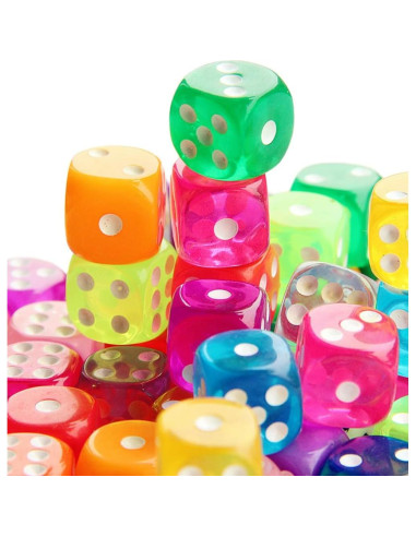 100 Piezas Dados Cubo Plástico Sin Agujero 14mm Negro