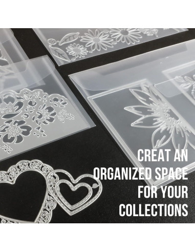 20 Bolsas de Almacenamiento para Sellos y Troqueles Hukado 17.8x12.7cm