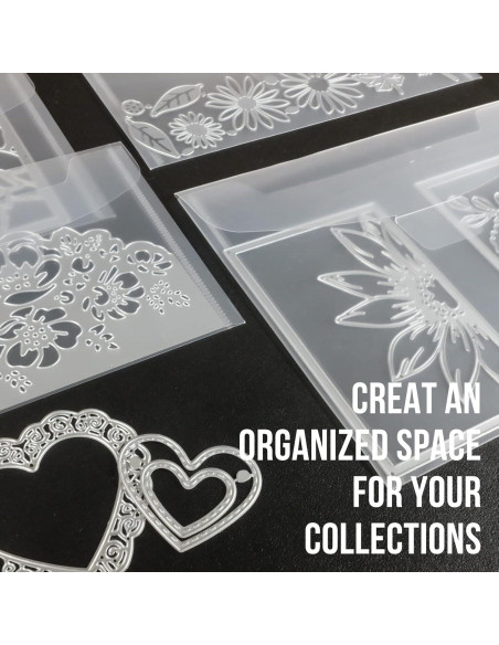 20 Bolsas de Almacenamiento para Sellos y Troqueles Hukado 17.8x12.7cm