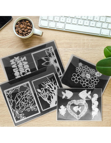 20 Bolsas de Almacenamiento para Sellos y Troqueles Hukado 17.8x12.7cm