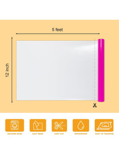 Vinilo Puff de Transferencia de Calor MerryMade 30.48x152.4 cm Rosa 2