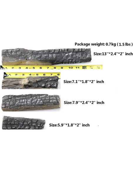 Registros de Chimenea de Gas B-HOTTE, 4 Piezas Cerámica Realista