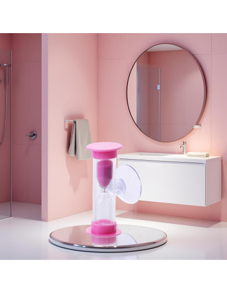 Temporizador de Arena Rosa Juroicessry 2/3 Minutos con Ventosa