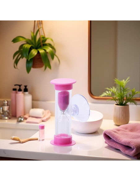 Temporizador de Arena Rosa Juroicessry 2/3 Minutos con Ventosa