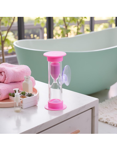 Temporizador de Arena Rosa Juroicessry 2/3 Minutos con Ventosa