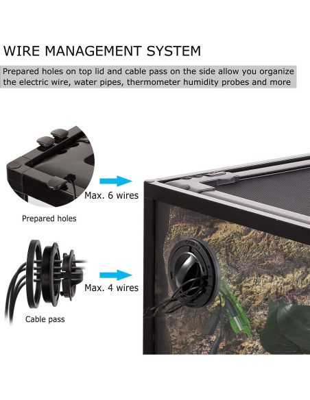 Terrario de Vidrio REPTI ZOO 35 Galones 91.44x45.72x30.48 cm