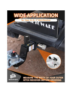 Cerradura de Enganche de Remolque Metoware, Acero Inoxidable, Pin 1/2" 2