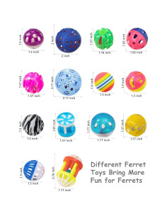 Paquete de 25 Juguetes para Hurones HEUHAI - Pelotas Coloridas 3.81-7.11 cm 2
