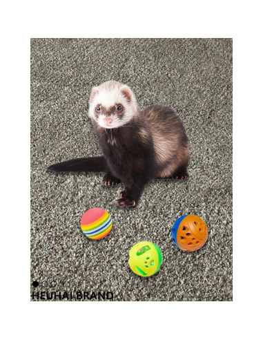 Paquete de 25 Juguetes para Hurones HEUHAI - Pelotas Coloridas 3.81-7.11 cm