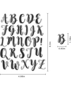 Sellos de Silicona Transparentes Alfabeto 26 Mayúsculas ABTOLS 2