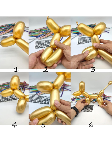 Kit de 100 globos largos metálicos 260 con bomba - LXZFCRG