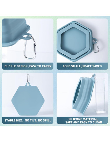 Cuenco de Viaje para Perros SLSON 700ml Plegable Sin Derrames