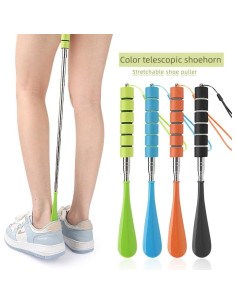 Cuerno de zapato retráctil de acero inoxidable con mango largo 2